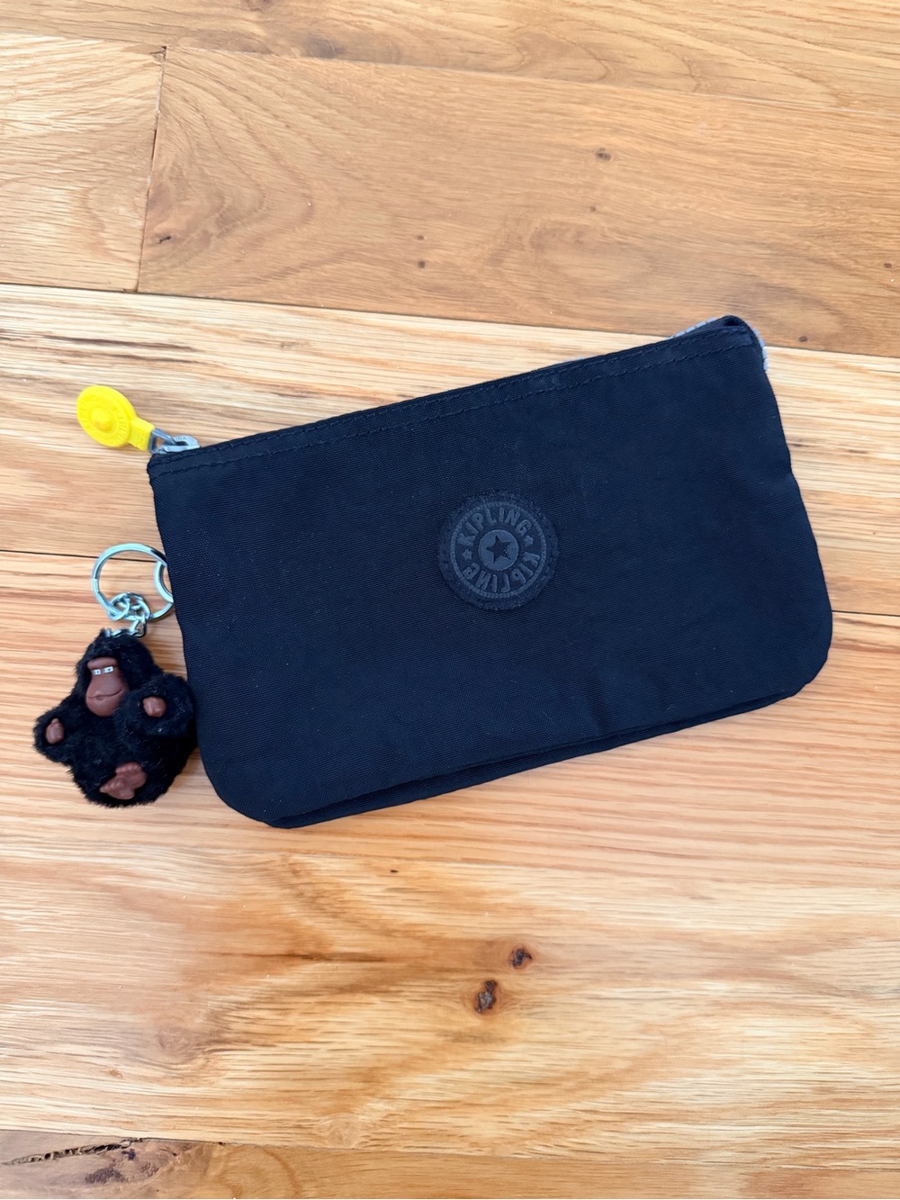 Kipling BARTO Black Zip Pouch with Daniel Monkey Keychain